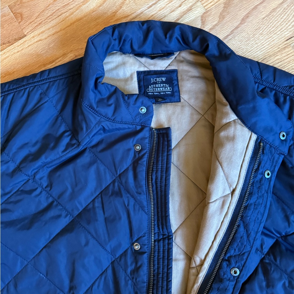 J. Crew Men's Dark Blue Quilted Jacket